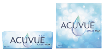 ACUVUE® OASYS MAX 1-Day con tecnologia TearStable™ e OptiBlue™ Light Filter